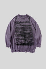Graffiti Typography Distressed Sweater