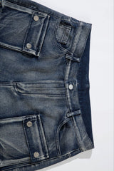 Utility Multi Pocket Wide Leg Jeans