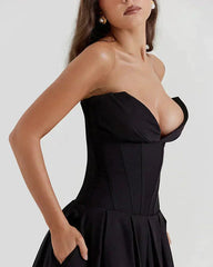EMERSYN - ELEGANT STRAPLESS DEEP V-NECK GALA DRESS