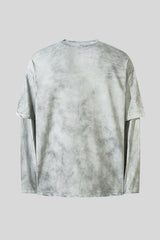 Washed Racing Graphic Layered Long Sleeve Tee