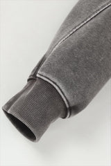 Washed Panel Seam Oversized Pullover Hoodie