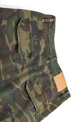 Distressed Camo Straight Leg Cargo Pants
