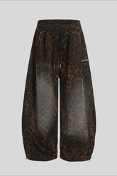 Leopard Print Wide Leg Sweatpants