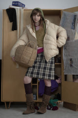 Asymmetric Quilted Hooded Puffer Jacket