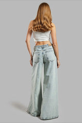 Low-Rise Y2K Lace Panel Flare Leg Jeans