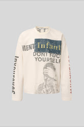 Rebel Typography Waffle Oversized Long Sleeve Tee