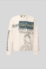 Rebel Typography Waffle Oversized Long Sleeve Tee