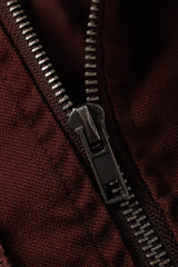 Washed Raw Seam Zip Up Jacket