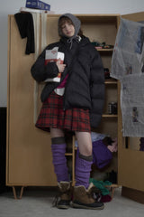 Asymmetric Quilted Hooded Puffer Jacket