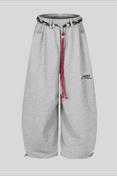 Rope Belt Minimal Wide Leg Sweatpants