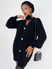 Solid Loose Knit Cardigan