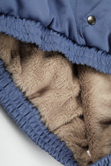 Fleece Lined Varsity Washed Zip Coat