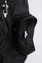 Detachable Fur Hood Ruched Sleeve Coat