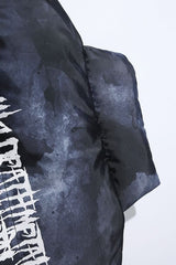 Washed Back Graphic Oversized Puffer Jacket