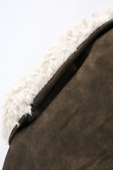 Sherpa Collar Washed Utility Zip Coat