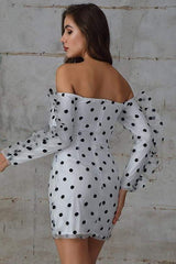 Chiffon Dot Mini Casual Dress