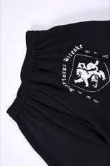 Deconstructed Typography Barrel Leg Sweatpants