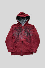 Gothic Graphic Relaxed Full Zip Hoodie