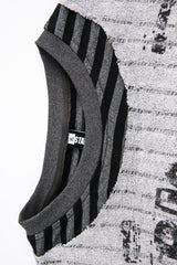 Distressed Collage Graphic Striped Layered Tee
