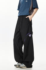 Contrast Panel Technical Wide Leg Pants