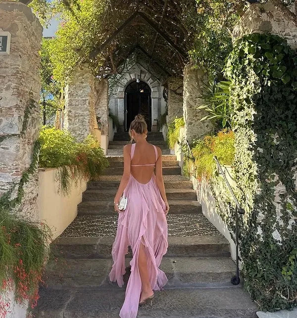 Ruffle Strapless Maxi Dress