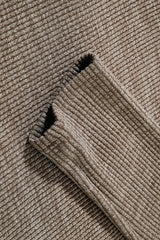 Waffle Knit Relaxed Long Sleeve Henley Tee