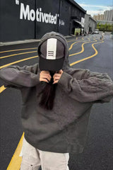 Asymmetric Knit Hooded Pullover Sweater