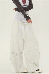 Star Typography Balloon Leg Sweatpants