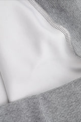 Cable Hood Contrast Placket Hoodie