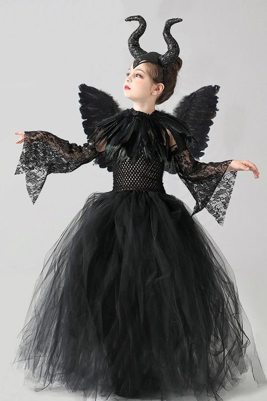 Maleficent Style Kid Halloween Costume