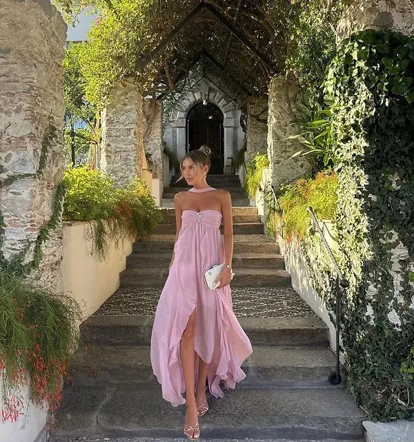Ruffle Strapless Maxi Dress