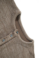 Waffle Knit Relaxed Long Sleeve Henley Tee