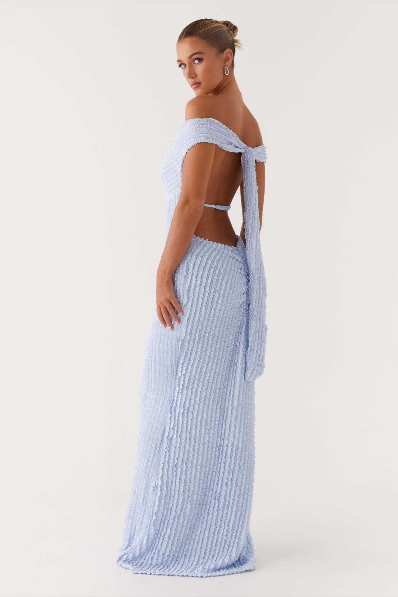 Sexy Strappy Backless Solid Bodycon Evening Maxi Sweater Dress