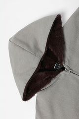 Contrast Lined Minimal Hooded Zip Coat