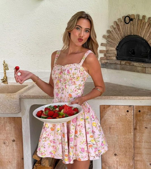 Floral Corset Short Dress