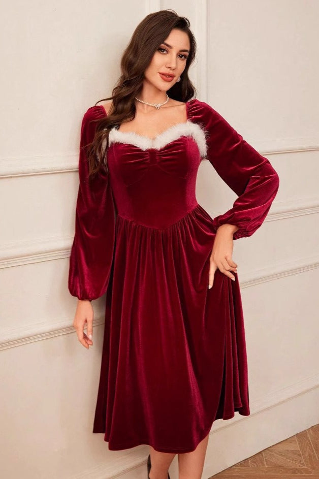Long Sleeve Ball Gown Party Dress