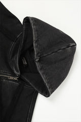 Deconstructed Seam Zip Pocket Pullover Hoodie