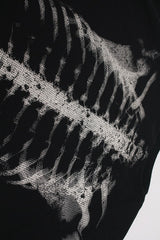 Skeleton Graphic Waffle Oversized Long Sleeve Tee