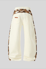 Camo Panel Wide Leg Sweatpants