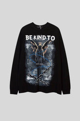Angel Chain Photo Graphic Oversized Sweatshirt