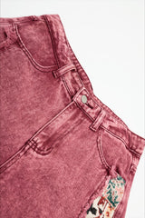 Pattern Patch Ankle Barrel Leg Jeans