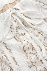 Off Shoulder Lace Patchwork Bodycon Long Sleeve Tee
