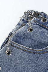 Slim Fit High Waist Straight Jean