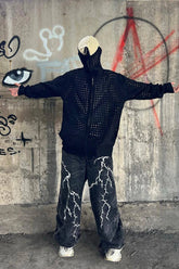 Vintage Mesh Oversized Hoodie
