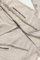 Deconstructed Seam Zip Pocket Pullover Hoodie