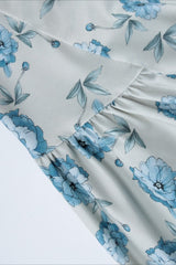 Waist Cinched Strap Maxi Floral Dress