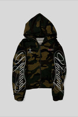 Camo Calligraphy Full Zip Hoodie