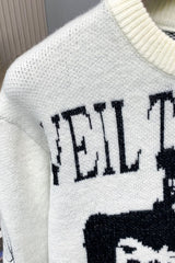 Cross Typography Jacquard Relaxed Sweater