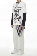 Grunge Eye Graphic Contrast Layered Tee