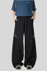 Contrast Panel Technical Wide Leg Pants